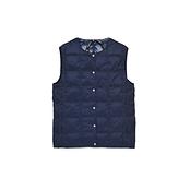   ダウンベスト ネイビー MEN】ベーシック クルーネックボタン インナーダウンベスト / TAION