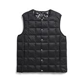 メンズ クルーネックボタン インナーダウンベスト