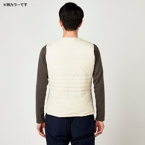 発熱素材】ブレスサーモライトウェイトノーカラーダウンベスト メンズ