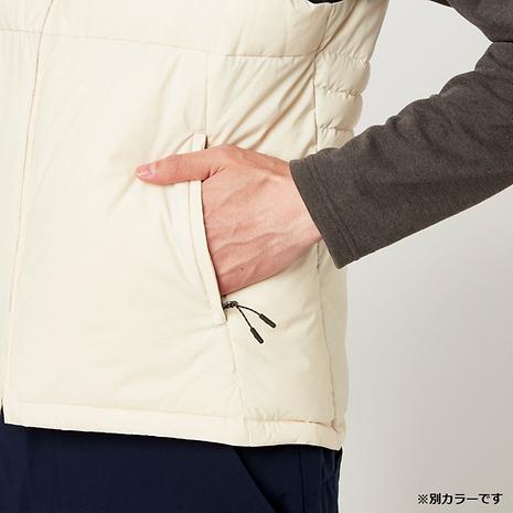 発熱素材】ブレスサーモライトウェイトノーカラーダウンベスト メンズ