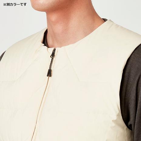 発熱素材】ブレスサーモライトウェイトノーカラーダウンベスト メンズ