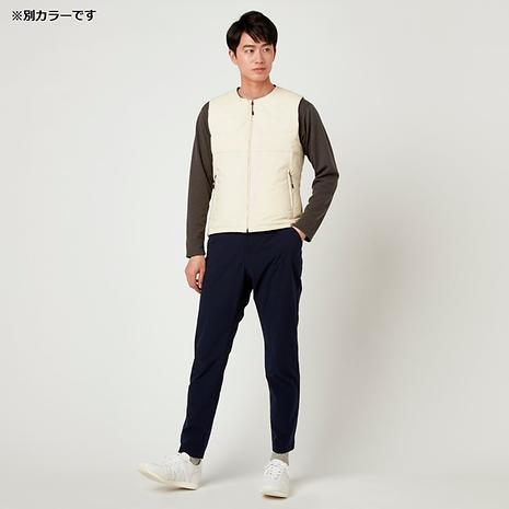 発熱素材】ブレスサーモライトウェイトノーカラーダウンベスト メンズ