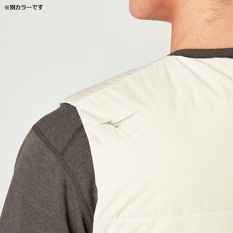 発熱素材】ブレスサーモライトウェイトノーカラーダウンベスト メンズ