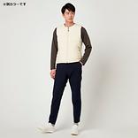 発熱素材】ブレスサーモライトウェイトノーカラーダウンベスト メンズ